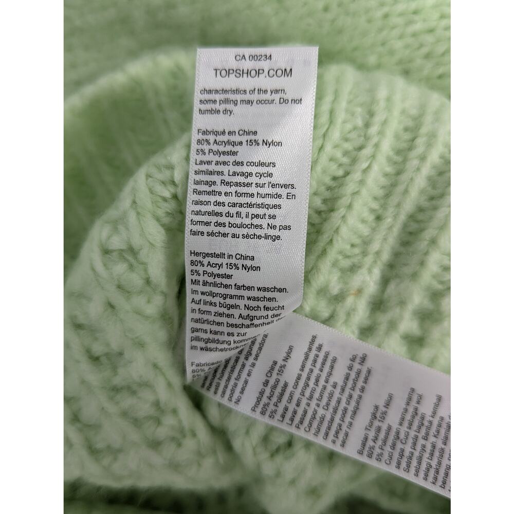 Topshop Pale Green Chunky Knit Sweater Size 4-6 - Picture 8 of 9